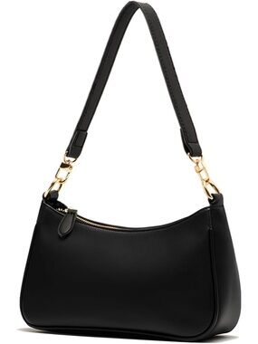〽️ Women's Black Tote Small Hobo Clutch Purse Zipper Closure Crossbody Bags